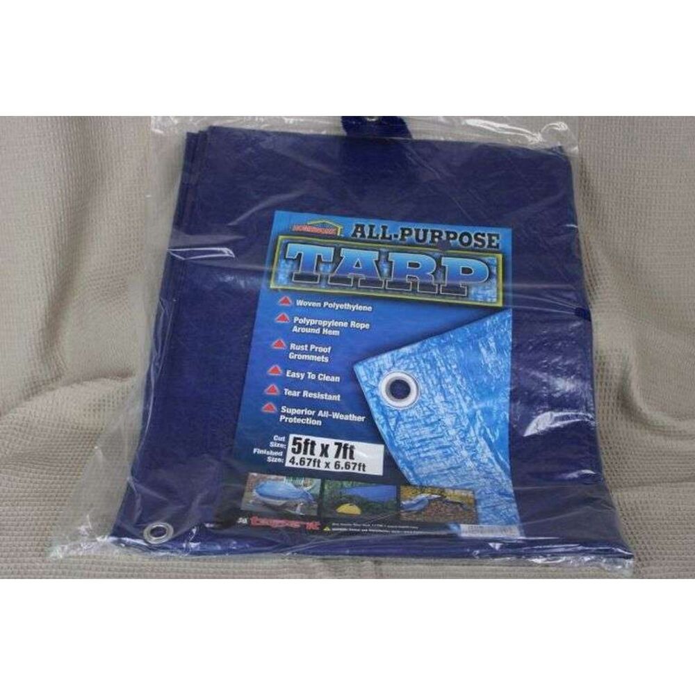All Purpose Tarp - Easy to Clean - Tear Resistant - All-Weather Prot- 5FT x 7FT